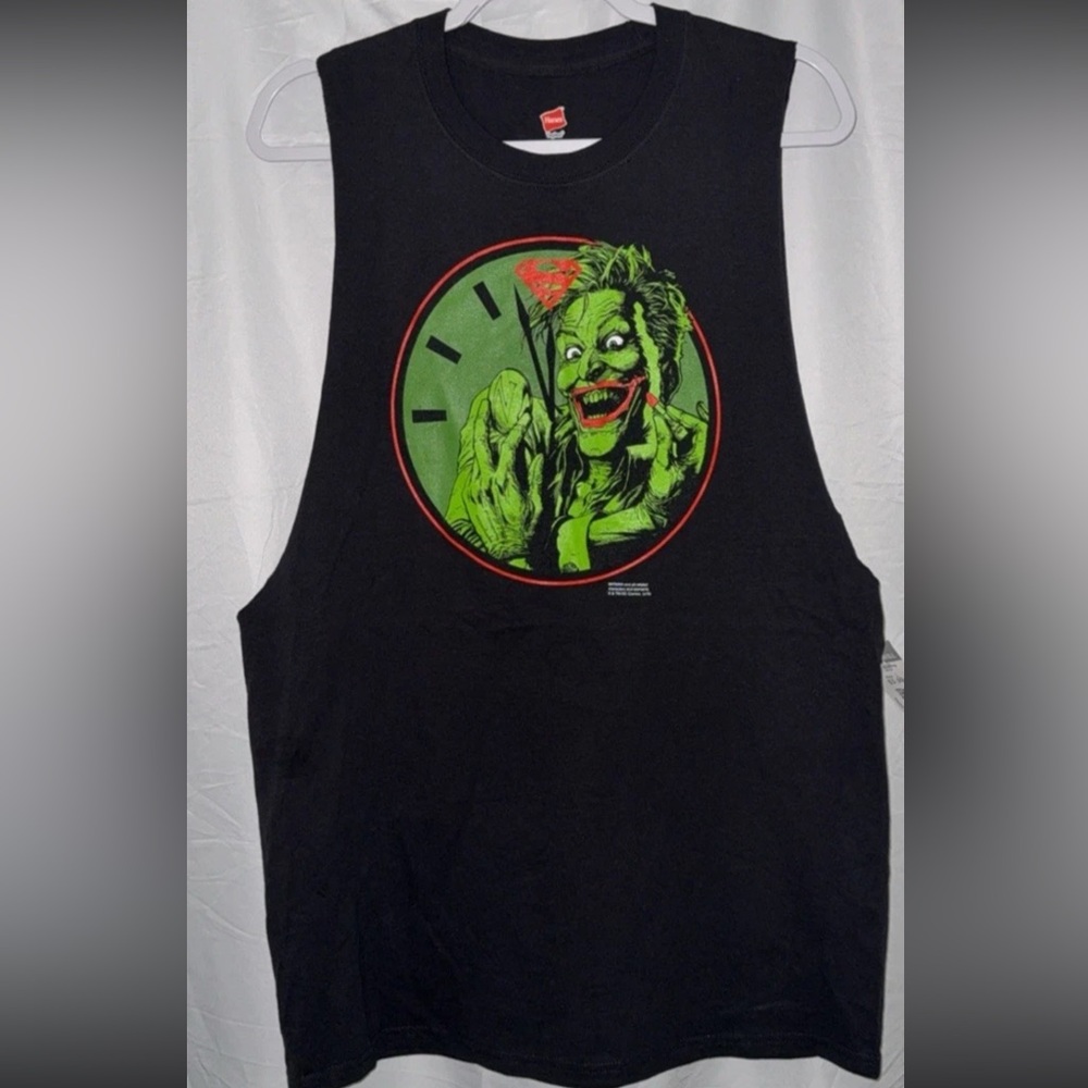 DC Comics Black Tank Top with Green Graphic joker doomsday clock
